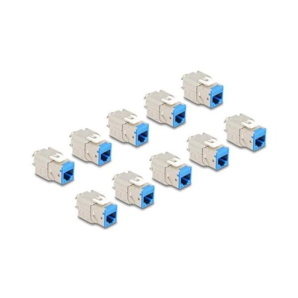 DELOCK Keystone Modul RJ45 Bu zu LSA Cat.6A blau Set 10 Stk
