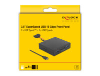 DELOCK 3.5 USB" 3.2 Gen 2 Front Panel 2 x USB-C + 2 x USB-A