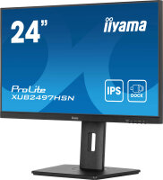 60.5cm (23.8") Iiyama XUB2497HSN-B2 IPS Full-HD 100Hz Pivot Lautsprecher USB-C-Dock und RJ45 (LAN) Anschluss schwarz