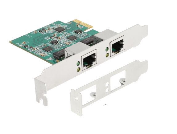 DeLOCK PCI Express x1 Karte zu 2 x RJ45 2,5 Gigabit LAN RTL8125