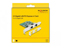 DeLOCK PCI Express x1 Karte zu 2 x RJ45 2,5 Gigabit LAN RTL8125