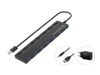 CONCEPTRONIC 7-Port Hub USB-A3.0->7xA3.2Gen1/DC...