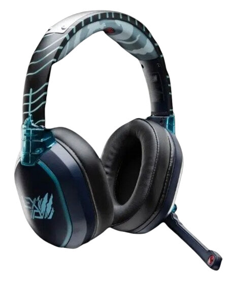 Lexip Kakashi Kamui Kopfhörer Verkabelt & Kabellos Kopfband Gaming Bluetooth Schwarz, Blau