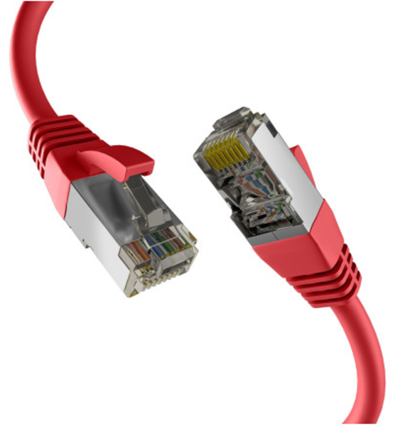 EFB CAT8.1 S/FTP Patchkabel 20m 2x RJ45 Stecker PIMF rot