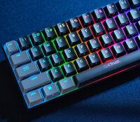 Trust GXT 867 Acira Tastatur Gaming USB QWERTZ Deutsch Schwarz, Grau