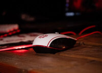 Lexip Legend Tastatur Maus enthalten Gaming USB AZERTY Französisch Schwarz, Gold, Rot, Weiß