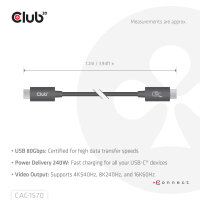 Club 3D USB4/USB-C+DP 1.2m