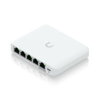 Ubiquiti UniFi Flex Mini Managed 2.5G Ethernet (100/1000/2500) Power over Ethernet (PoE) Desktop Switch 5-Port 5x RJ45 white