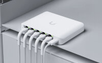 Ubiquiti UniFi Flex Mini Managed 2.5G Ethernet (100/1000/2500) Power over Ethernet (PoE) Desktop Switch 5-Port 5x RJ45 white