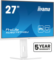 Iiyama ProLite 27" (68.6 cm) Monitor mit IPS-Panel  USB-Hub 100Hz Bildwiederholfrequen höhenverstellbar weiß
