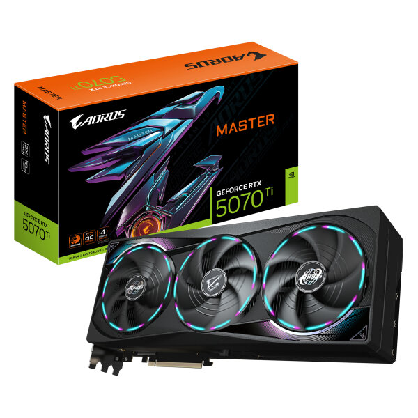 16GB Gigabyte AORUS GeForce RTX 5070 Ti Master NVIDIA 5070Ti GDDR7 2670MHz Core Clock DLSS 4 VGA Karte