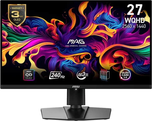 MSI MAG 271QPXDE QD-OLED E2 Computerbildschirm 67,3 cm (26.5") 2560 x 1440 Pixel Wide Quad HD Schwarz