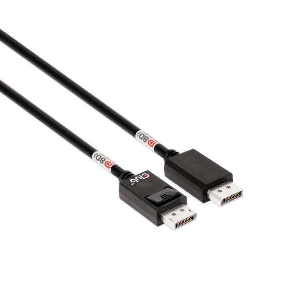 CLUB3D DisplayPort™ 2.1 Bi-Direktionales VESA DP80 zertifiziertes Kabel 4K240Hz, 8K60Hz oder 10K60Hz M/M 1.6m