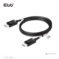 CLUB3D DisplayPort™ 2.1 Bi-Direktionales VESA DP80 zertifiziertes Kabel 4K240Hz, 8K60Hz oder 10K60Hz M/M 1.6m