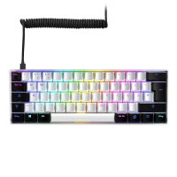 Sharkoon Skiller SGK50 S4 White LEDs RGB Kailh KT RED 60% QWERTZ USB Gaming Tastatur Keyboard