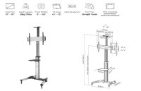 Equip Bodenstandhalter  37"-70"/1TFT  50kg 90°Rotat. LFD  si lite Retail