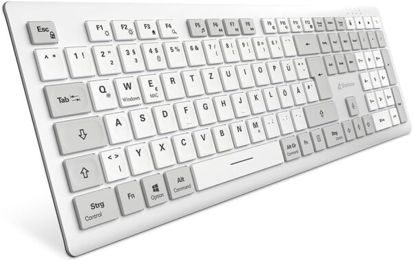 Sharkoon OfficePal K30W wh Tastatur Heimbüro USB QWERTZ Deutsch Weiß