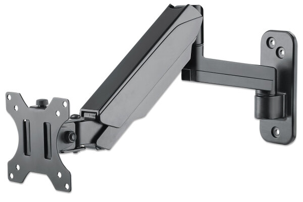 Manhattan Universal-Wandhalterung mit Gasdruckfeder für einen Monitor, Halterungsarm mit Gasdruckfeder, Kugelgelenk und Verlängerungsarm, geeignet für einen Monitor von 17" bis 32"* und bis zu 8 kg