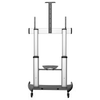 StarTech.com TV-Wagen - Heavy Duty Fernsehständer mit Rollen für 60-100 Zoll-Displays (100kg) - Höhenverstellbarer, rollender Flachbildschirm-Bodenständer - Universal-Fernsehhalterung mit Ablage