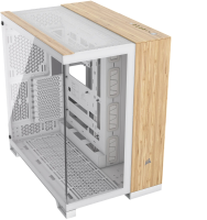 Corsair 6500X Tempered Glass White/Bamboo Wood Edition...