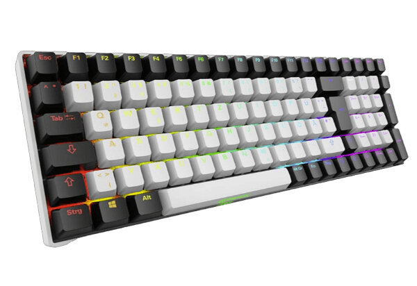 Sharkoon SGK50 S2 bk Gateron Yellow DE Tastatur Gaming RF Wireless QWERTZ Deutsch