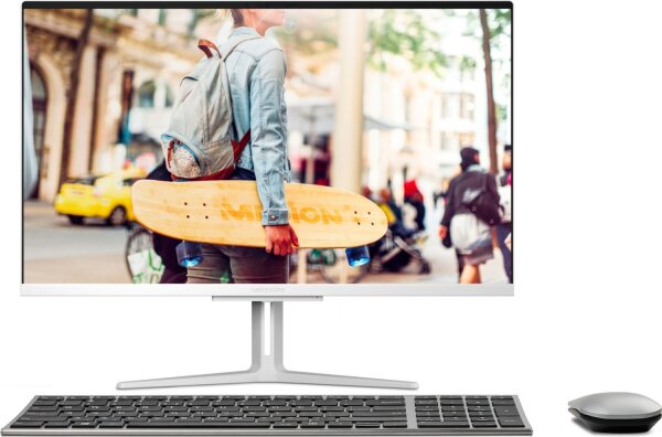 MEDION AKOYA® E23403, Intel® Core™ i3-1005G1, Windows 10 Home, 60,5 cm (23,8") FHD Display, 256 GB SSD, 8 GB RAM, Aluminium-Design, All-in-One PC, inkl. SoftMaker Office Standard 2021