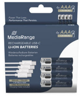MediaRange MRBAT160 Haushaltsbatterie Wiederaufladbarer Akku AAA Lithium-Ion (Li-Ion)