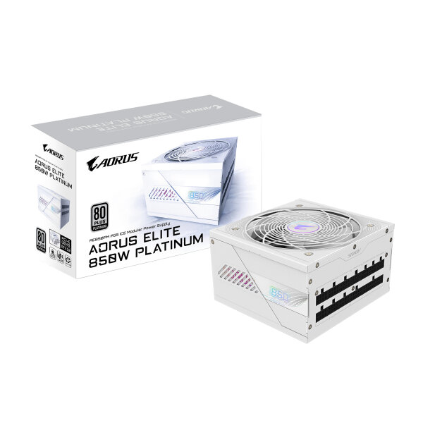 850 Watt Gigabyte AORUS Elite 80 PLUS Platinum P850W 850W ATX 3.1 Netzteil Rev. 1.1 vollmodular EU-Stecker white / weiß