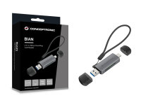 Conceptronic BIAN05G 2-in-1 Dual Plug Kartenleser USB...