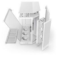 NZXT H9 Flow RGB+ 2025 White Edition ARGB MidiTower 76.6l Volumen Glasfenster 4 Lüfter weiß