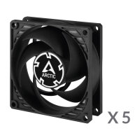 Arctic P8 PWM PST 80mm 5er Value Pack Case Fan...