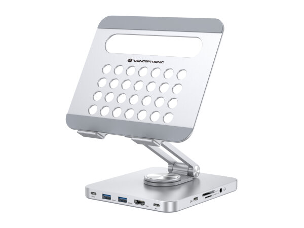 CONCEPTRONIC Tablet Halterung inkl.8-in-1 Docking     silber