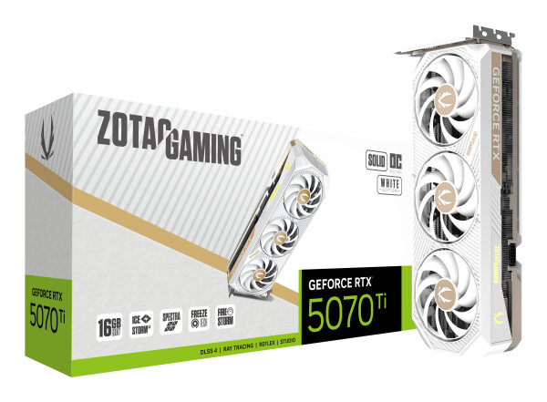 16GB Zotac Gaming RTX 5070 Ti Solid Core OC White GDDR7 NVIDIA RTX5070Ti