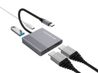 CONCEPTRONIC  4-1 Dock USB-C->2xHDMI/USB-A/100WPD    25cm gr