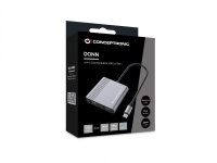 Conceptronic Adapter USB-C > 2x HDMI / USB-C PD / USB 3.0 100W 4K UHD Aluminium 25cm Kabel