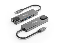 Equip USB-C 5in1 Multifunktionsadapter 4K Ultra HD 100W USB PD grau