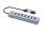 Conceptronic HUBBIES21GP 7-Port USB 3.2 Gen 1 Hub mit Netzteil USB-A3.0/-C Adapter -> 7x Typ-A Kabel grau