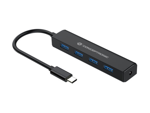 Conceptronic 4-Port USB 3.0 Hub ohne Netzteil 5Gbit/s schwarz