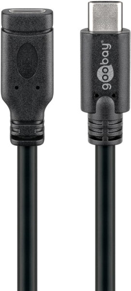 Goobay USB-C Verlängerung USB 3.1 Generation 1, Schwarz, 1m