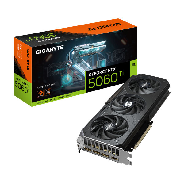 16GB Gigabyte GeForce RTX5060Ti Gaming OC 16G GDDR7 2647MHz Boost