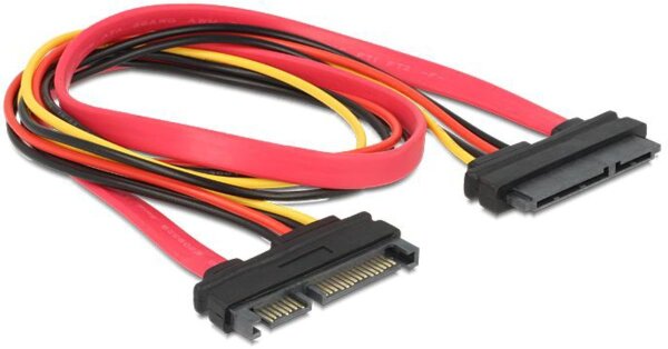 DELOCK SATA-Verl. SATA 22pin -> SATA 22pin St/Bu 0.50m rot