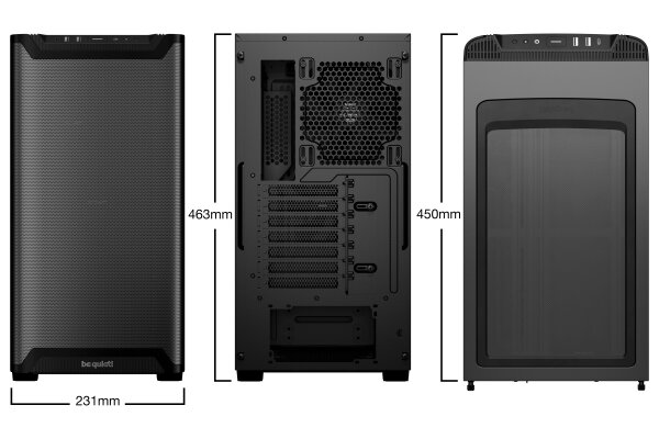 be quiet! Pure Base 501 Airflow Black Edition gedämmt Mesh Midi Tower schallgedämmt ATX schwarz