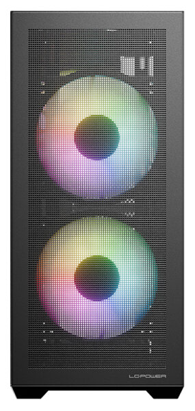 LC-Power 717B Meshwork L Dark Midi-Tower PC -Gehäuse 3x RGB Lüfter Black