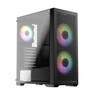 LC-Power 717B Meshwork L Dark Midi-Tower PC -Gehäuse 3x RGB Lüfter Black