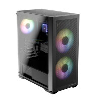 LC-Power 717B Meshwork L Dark Midi-Tower PC -Gehäuse 3x RGB Lüfter Black
