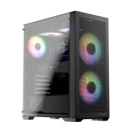 LC-Power 717B Meshwork L Dark Midi-Tower PC -Gehäuse 3x RGB Lüfter Black