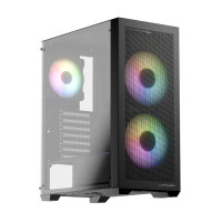 LC-Power 717B Meshwork L Dark Midi-Tower PC -Gehäuse 3x RGB Lüfter Black
