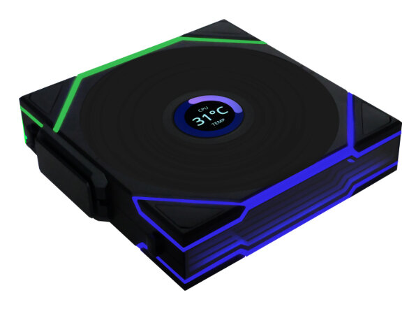 Lian Li Uni Fan TL120 LCD Reverse Blade Wireless Computergehäuse Ventilator 12 cm Schwarz 1 Stück(e)