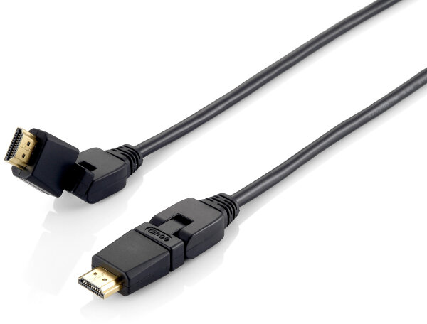 Equip HDMI HS Ethernet 2.0 18Gb 180° 4K/60Hz   5.00m schwarz Polybeutel