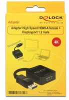 DeLOCK 62712 Videokabel-Adapter 0,15 m DisplayPort HDMI Schwarz